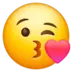 Kuss zuwerfendes Gesicht
