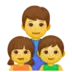 Familie mit Vater, Sohn und Tochter