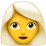 Woman: White Hair on Apple