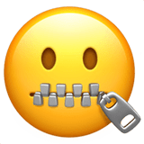 嘴巴拉上拉链的脸 on Apple