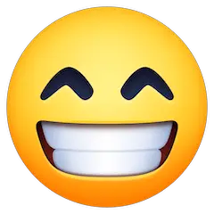 Beaming Face With Smiling Eyes on Facebook
