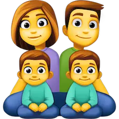 Famiglia con madre, padre e due figli on Facebook