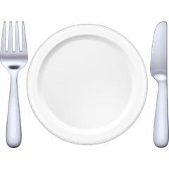Fork and Knife With Plate on Facebook