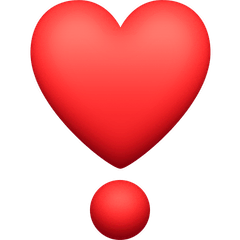 Punto esclamativo a forma di cuore rosso on Facebook