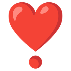 Punto esclamativo a forma di cuore rosso on Google