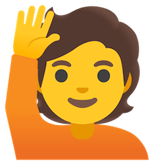 Persona che alza una mano on Google