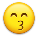 Kissing Face With Smiling Eyes on LG