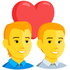 男性カップルとハート on Messenger