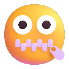 嘴巴拉上拉链的脸 on Microsoft