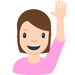 Persona che alza una mano on Mozilla