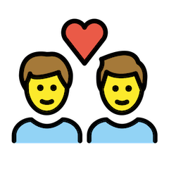 男性カップルとハート on Openmoji
