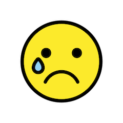 Crying Face on Openmoji
