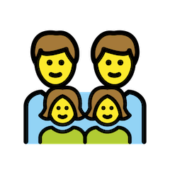 Family: Man, Man, Girl, Girl on Openmoji