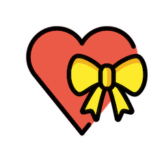 리본이 달린 하트 on Openmoji