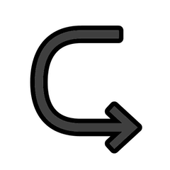 Left Arrow Curving Right on Openmoji