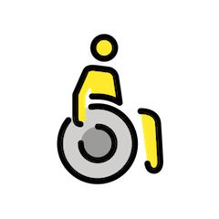Uomo in sedia a rotelle manuale on Openmoji