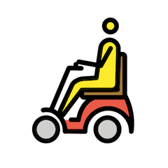 Uomo in sedia a rotelle motorizzata on Openmoji
