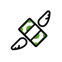 Geld mit Flügeln on Openmoji