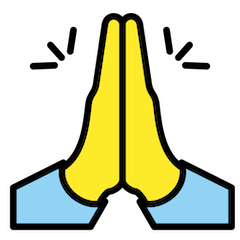 Mani giunte verso alto on Openmoji