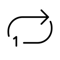 Symbol Powtarzania Jednej Ścieżki on Openmoji