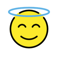 Faccina sorridente con aureola on Openmoji
