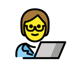 Человек за компьютером on Openmoji