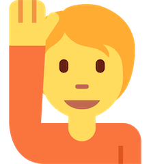 Persona che alza una mano on Twitter