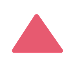 Triangle rouge pointant vers le haut on Twitter