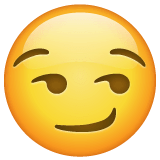 Visage avec sourire en coin on WhatsApp