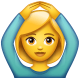 Donna con le braccia alzate sopra la testa on WhatsApp